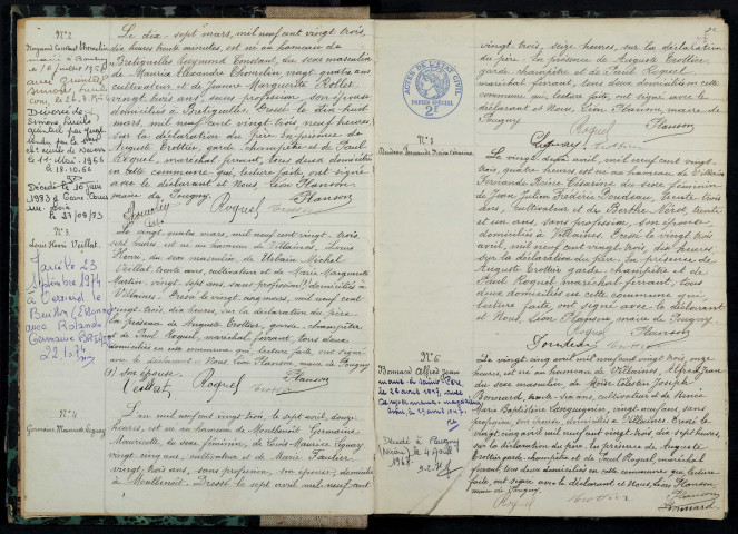 Pougny : actes d'état civil.