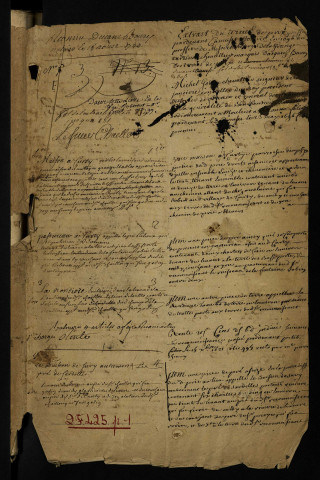 Extrait du terrier de la seigneurie de Prye, passé devant Camuset, notaire, en 1696, au profit de messire Henry de La Grange, cardinal, chevalier, marquis d'Arquian, baron des terres de Prye.