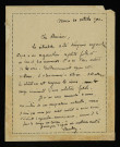 MOUTON (Lucien), à Nevers, exécuteur testamentaire d'Achille Millien, fils d'Alexis Mouton : 35 lettres.