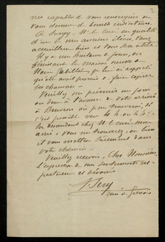 SERY (André), curé de Grenois (Nièvre) (1846-1903) : 56 lettres, manuscrits.