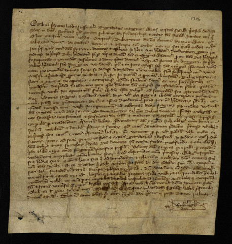 Biens et droits. - Foncier à Rémilly, donation par Cocoins à la chartreuse d'Apponay pour création d'étangs : exemplaires du contrat des Rameaux 1304.