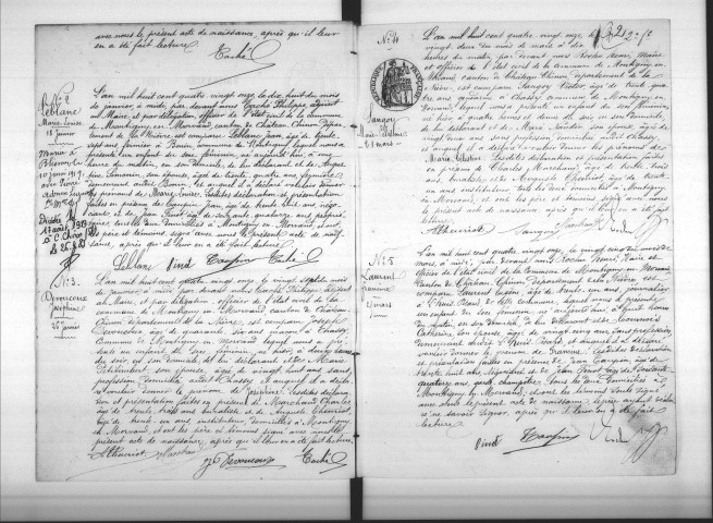 Montigny-en-Morvan : actes d'état civil.