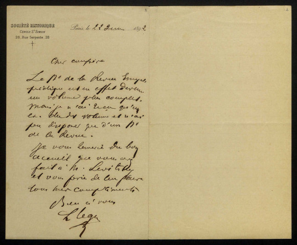 LÉGER (Louis), écrivain (1843-1923) : 52 lettres, 1 lettre de François Coppée.