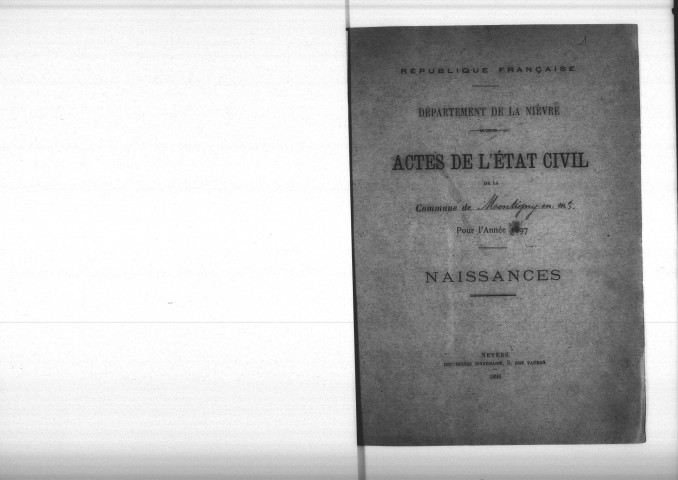 Montigny-en-Morvan : actes d'état civil.
