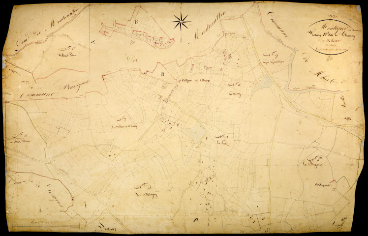 Montigny-en-Morvan, cadastre ancien : plan parcellaire de la section C dite du Bourg , feuille 4