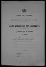 Nevers, Quartier de la Barre, 7e section : recensement de 1911