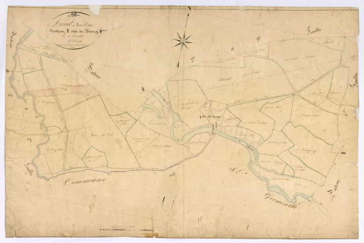 Avril-sur-Loire, cadastre ancien : plan parcellaire de la section A dite du Bourg, feuille 5