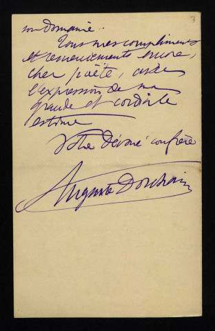 DORCHAIN (Auguste), poète (1857-1930) : 2 lettres, 1 copie de lettre, 2 cartes postales illustrées, manuscrit.