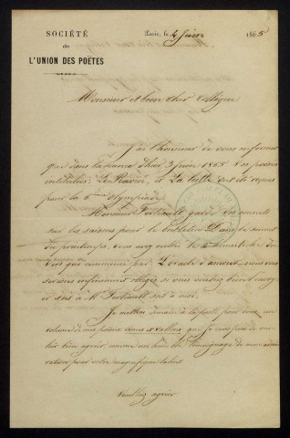 VAUCELLE (Auguste de), président de l'Union des poètes : 14 lettres.