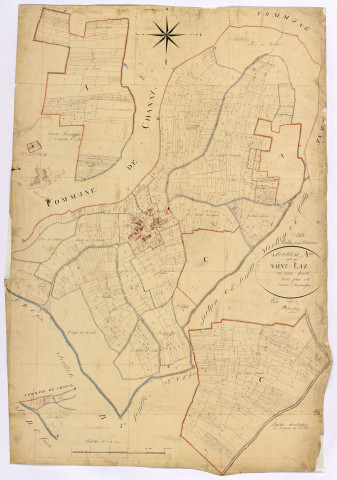 La Celle-sur-Nièvre, cadastre ancien : plan parcellaire de la section A dite de Saint-Lay