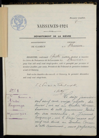 Beuvron : actes d'état civil.