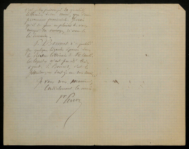 PERRON (Ch.), médecin et folkloriste à Besançon : 1 lettre.