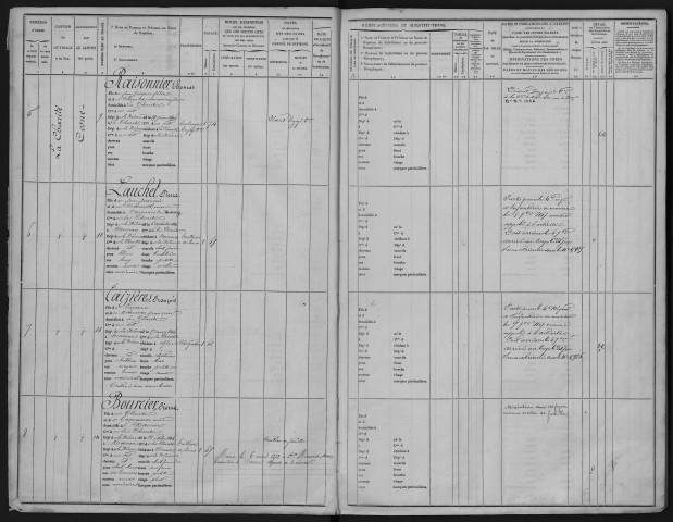 Liste départementale du contingent, classe 1866 : fiches matricules n° 1 à 1044