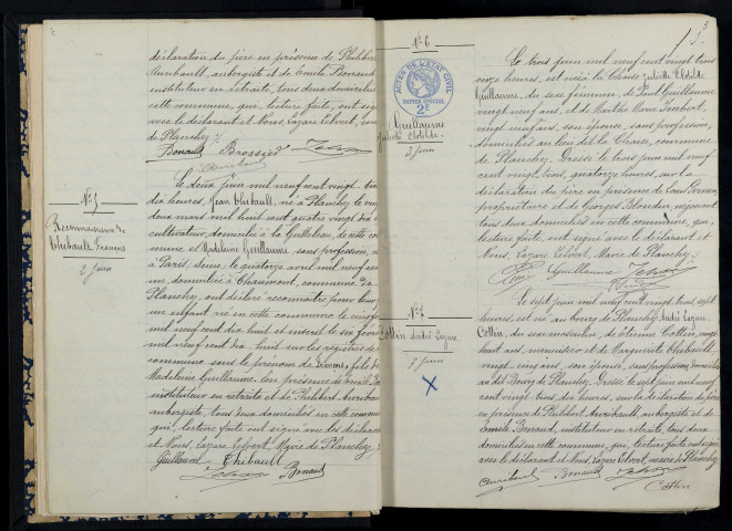 Planchez : actes d'état civil.