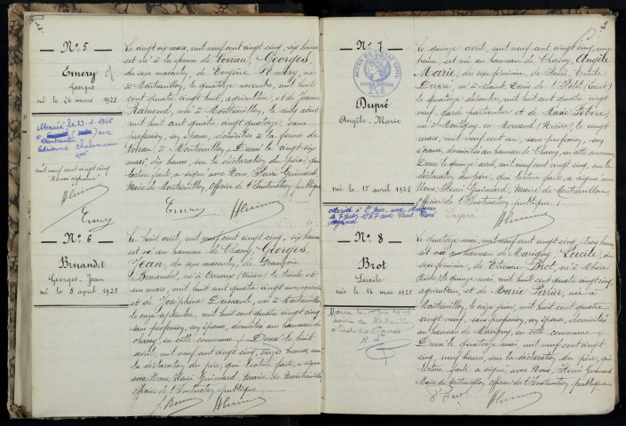 Montreuillon : actes d'état civil.