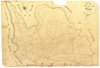 Chitry-les-Mines, cadastre ancien : plan parcellaire de la section B dite du Bourg, feuille 1