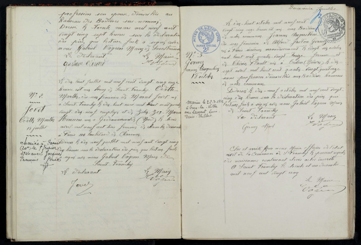 Saint-Franchy : actes d'état civil.