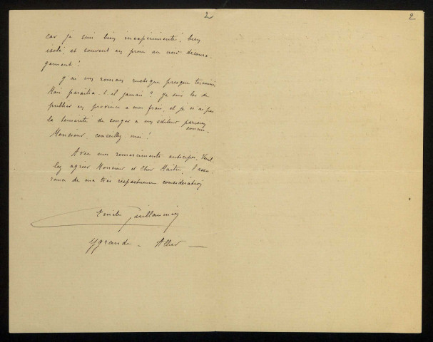 GUILLAUMIN (Émile), écrivain à Ygrande (Allier) (1873-1951) : 5 lettres, 2 cartes postales illustrées, manuscrit.