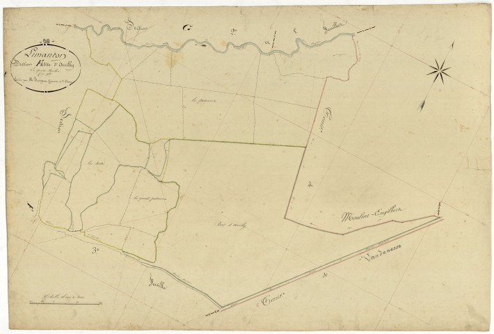 Limanton, cadastre ancien : plan parcellaire de la section F dite d'Arcilly, feuille 4