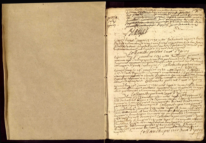 Epiry : registres paroissiaux.