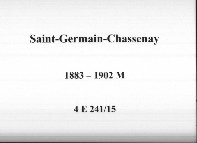 Saint-Germain-Chassenay : actes d'état civil (mariages).