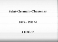 Saint-Germain-Chassenay : actes d'état civil (mariages).