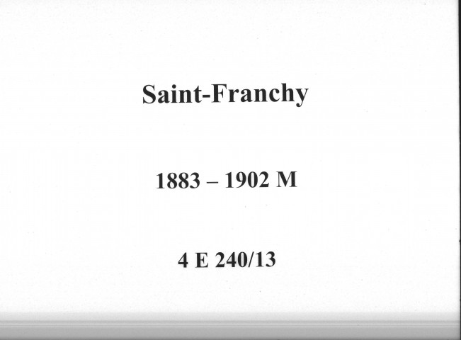 Saint-Franchy : actes d'état civil (mariages).