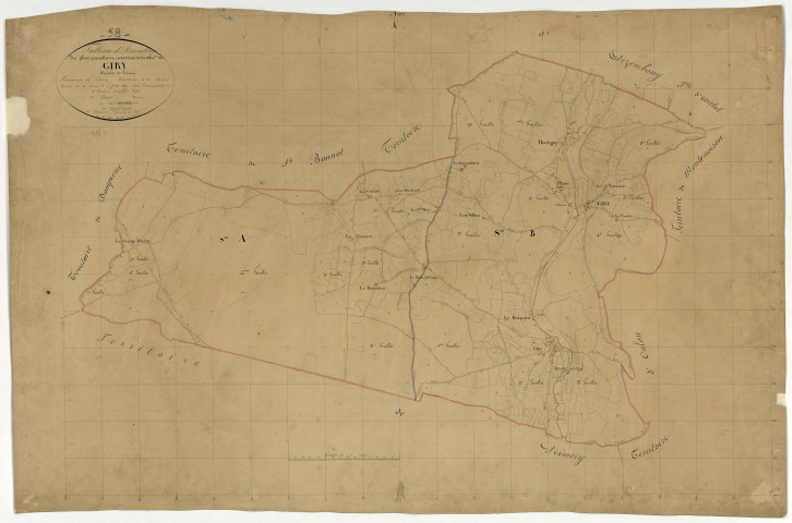 Giry, cadastre ancien : tableau d'assemblage