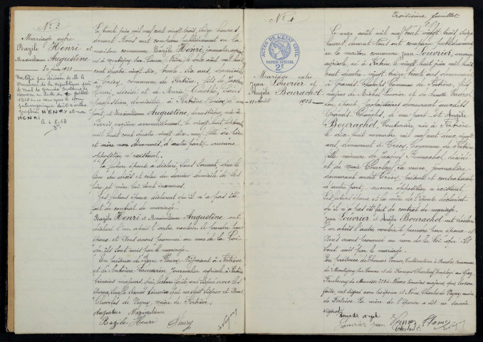 Fertrève : actes d'état civil.