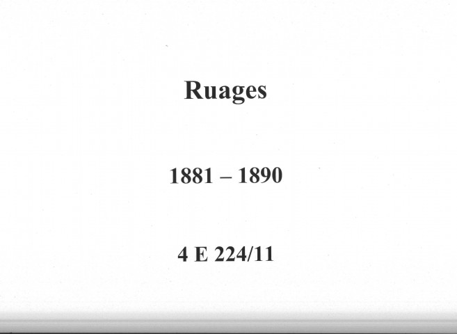 Ruages : actes d'état civil.