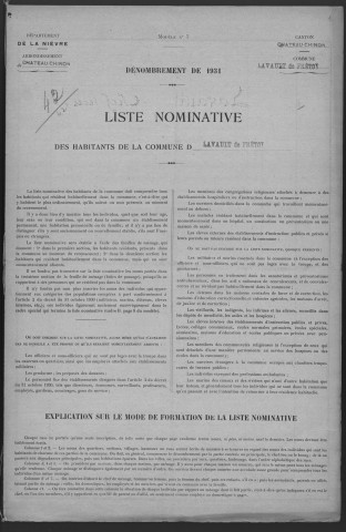 Lavault-de-Frétoy : recensement de 1931