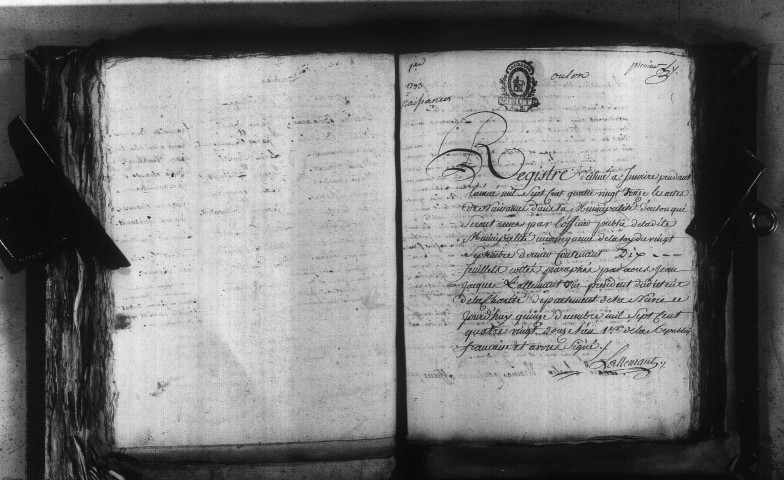 Oulon : actes d'état civil.