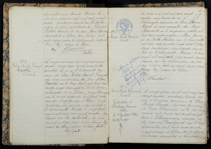 Glux-en-Glenne : actes d'état civil.