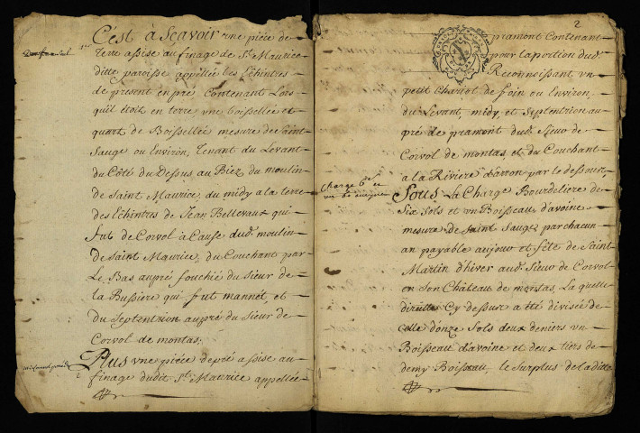 Fief de Montat à Saint-Maurice : terrier.