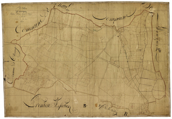 Germigny-sur-Loire, cadastre ancien : plan parcellaire de la section C dite des Champs de Chevigny, feuille 1