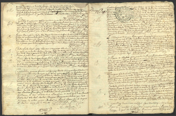 Mhère : registres paroissiaux.