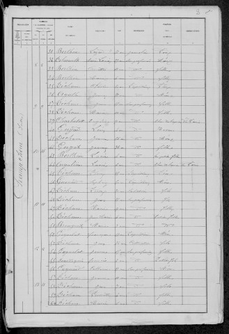 Château-Chinon Campagne : recensement de 1881