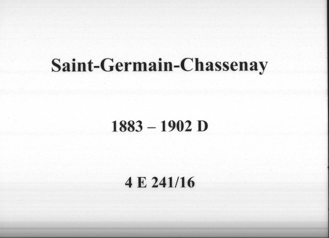 Saint-Germain-Chassenay : actes d'état civil (décès).