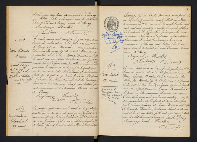 Perroy : actes d'état civil.