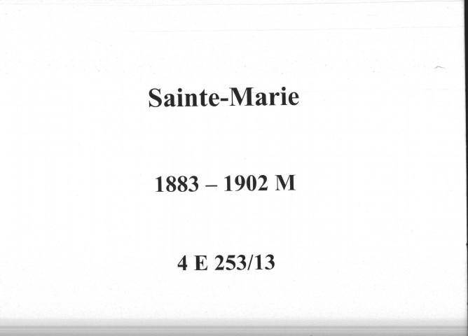 Sainte-Marie : actes d'état civil (mariages).