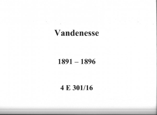 Vandenesse : actes d'état civil.