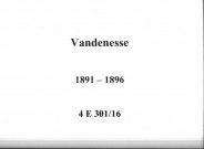 Vandenesse : actes d'état civil.