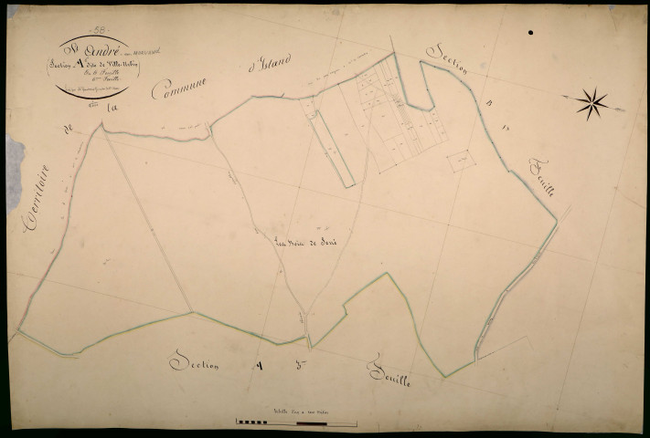 Saint-André-en-Morvan, cadastre ancien : plan parcellaire de la section A dite de Villurbain, feuille 6