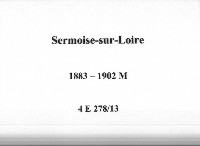 Sermoise-sur-Loire : actes d'état civil (mariages).