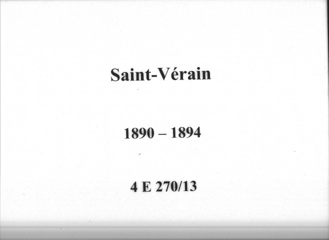 Saint-Vérain : actes d'état civil.
