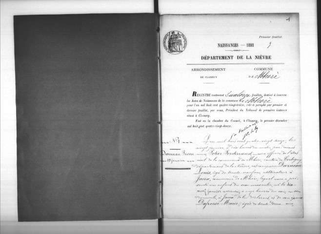 Mhère : actes d'état civil.