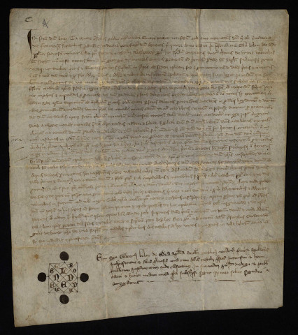 Impôts et taxes. - Décimes, exemption du prieuré de Monceaux-le-Comte : ordonnance avec marque sigillaire.