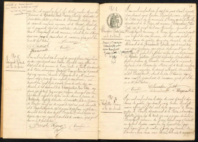 Tracy-sur-Loire : actes d'état civil.