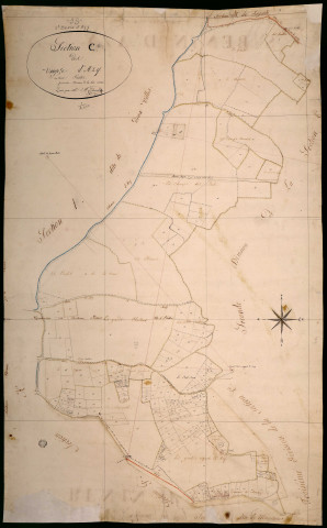 Saint-Benin-d'Azy, cadastre ancien : plan parcellaire de la section C dite des Usages d'Azy, feuille 1