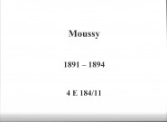 Moussy : actes d'état civil.